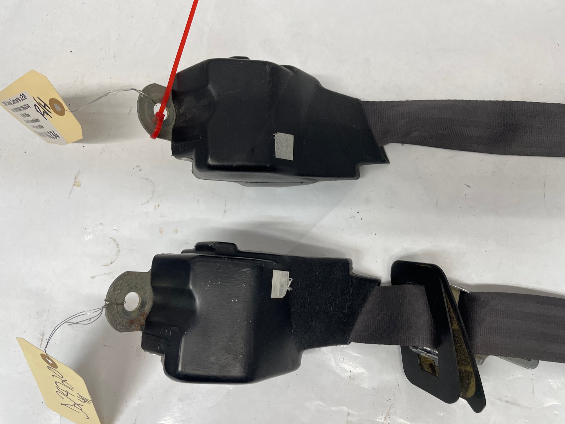 2000 Chevy Camaro Z28 Rear Seatbelt Seat Belts Retractors w/ Buckles OEM Ebony Black - Day's Parts Yard