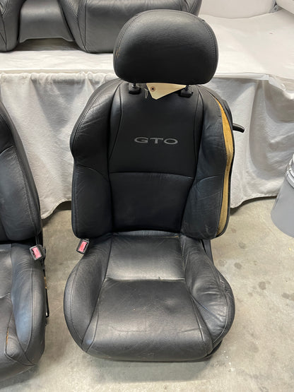 2005 Pontiac GTO Seats Fronts and Rears Black Leather OEM