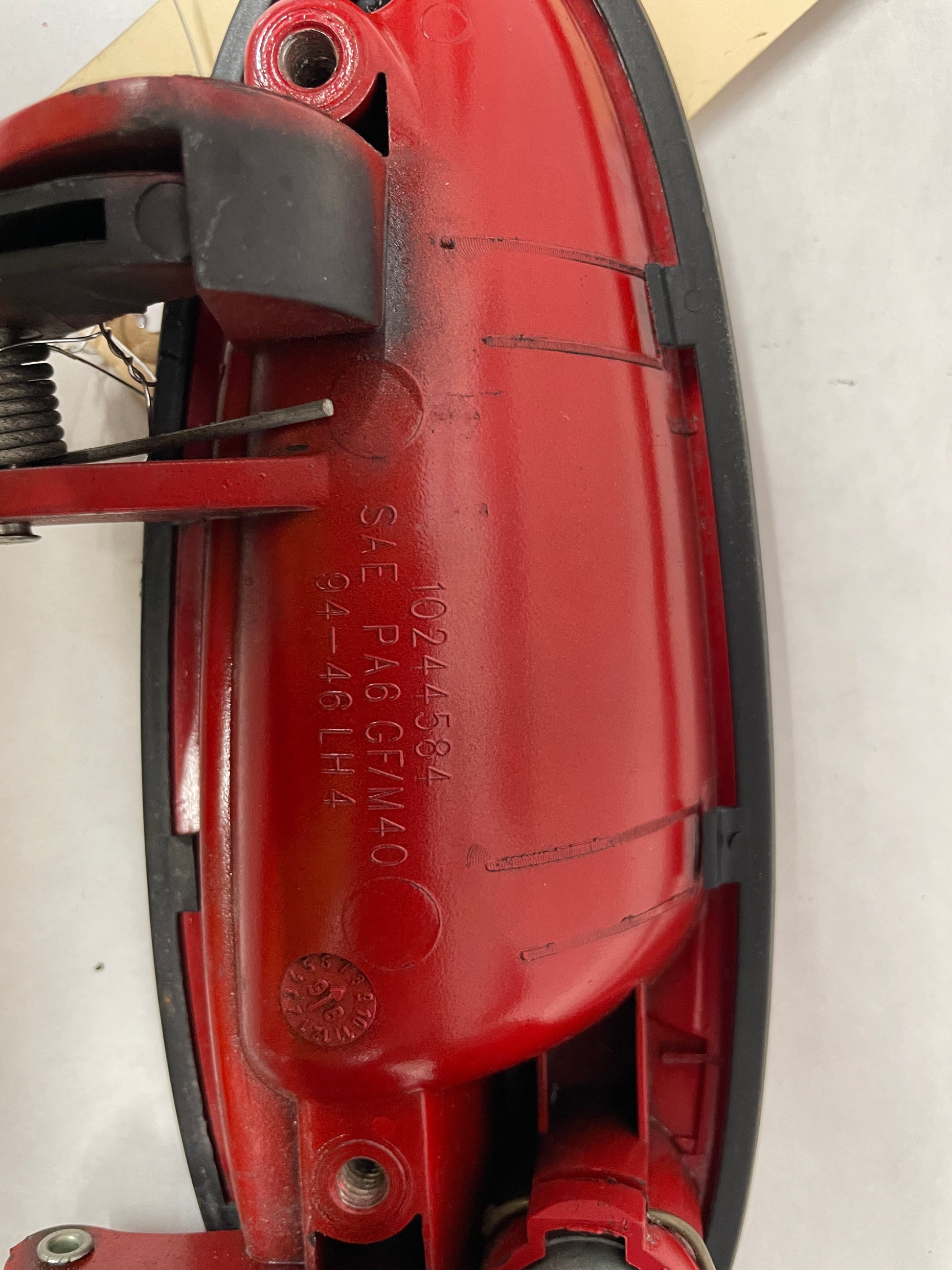 1999 Chevy C5 Corvette LH Driver Exterior Door Handle Red OEM - Day's Parts Yard