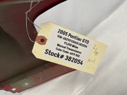 2005 Pontiac GTO LH Driver Front Fender Red OEM