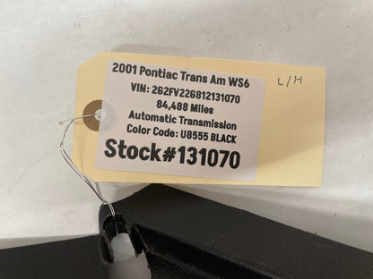 2001 Pontiac Trans AM WS6 LH Driver Rear Hatch Cargo Trunk Side Panel Trim Ebony OEM
