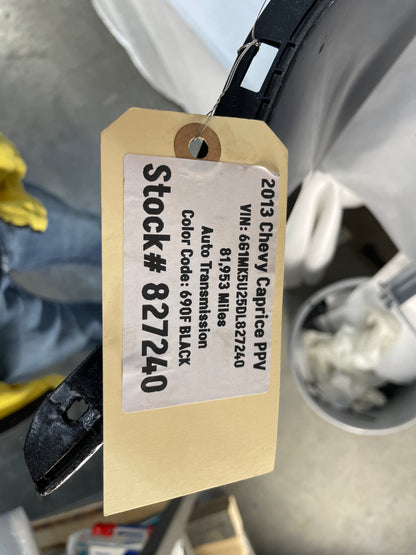 2013 Chevy Caprice PPV Rear Bumper Cover Black OEM