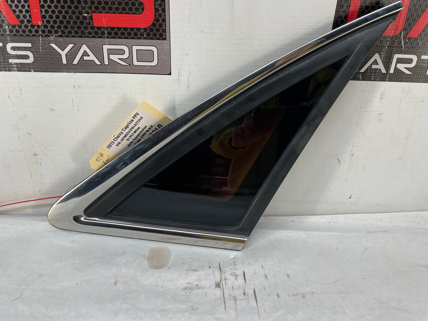 2013 Chevy Caprice PPV RH Passenger Rear Quarter Window Glass OEM