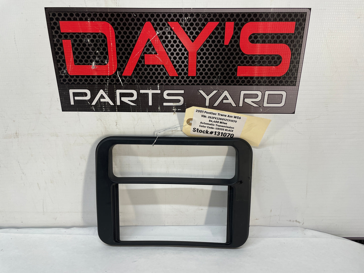 2001 Pontiac Firebird Trans AM WS6 Radio Climate Control Dash Bezel Trim Ebony OEM - Day's Parts Yard