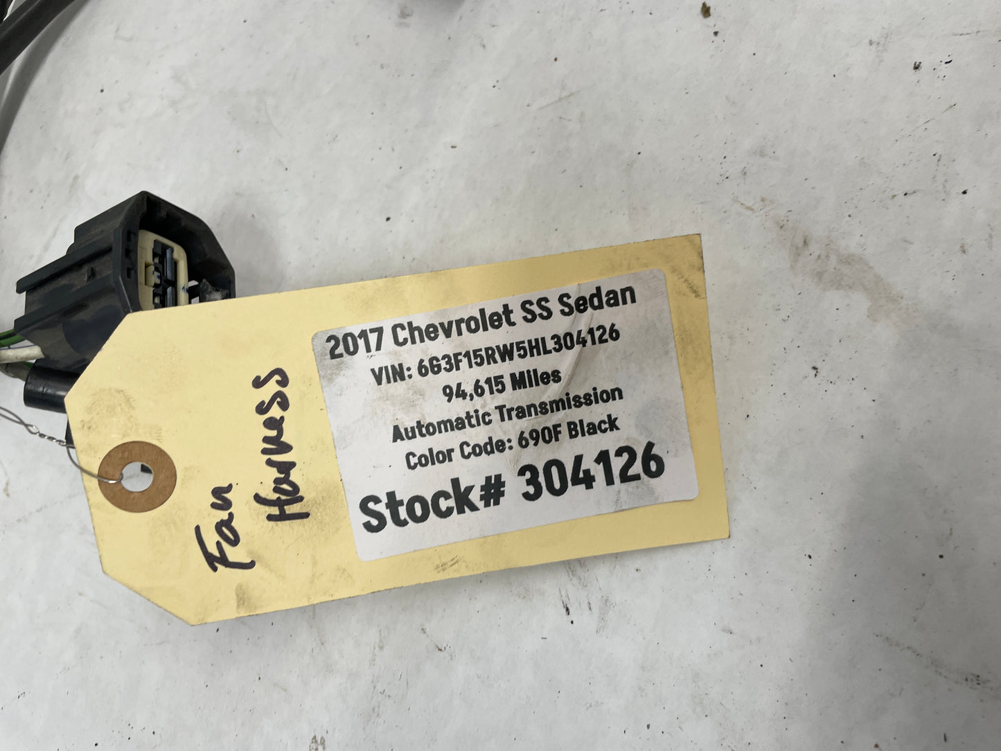 2017 Chevy SS Sedan Electric Radiator Fans Wire Wiring Harness OEM