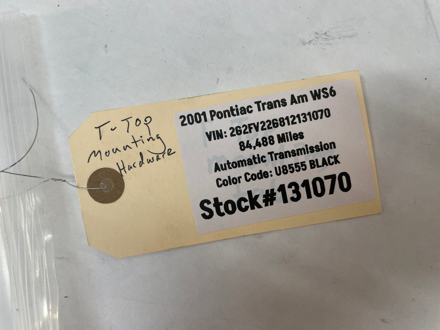2001 Pontiac Firebird Trans AM WS6 T-Top Mounting Hardware Set OEM - Day's Parts Yard