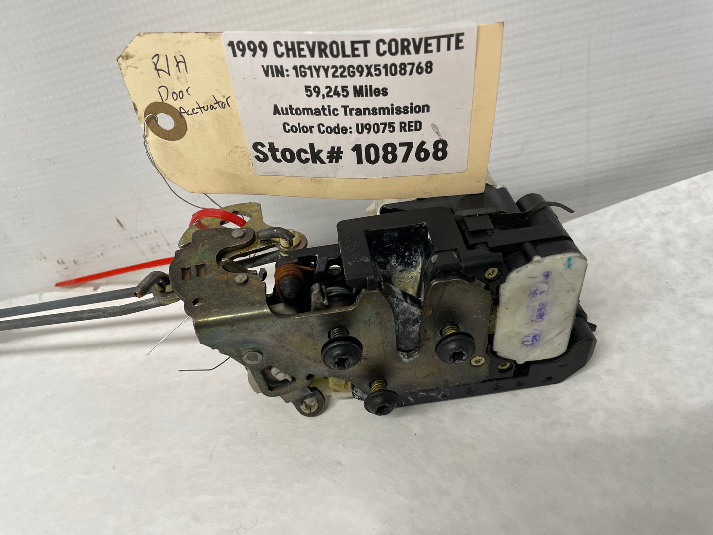 1999 Chevy C5 Corvette RH Passenger Door Lock Latch Actuator OEM - Day's Parts Yard