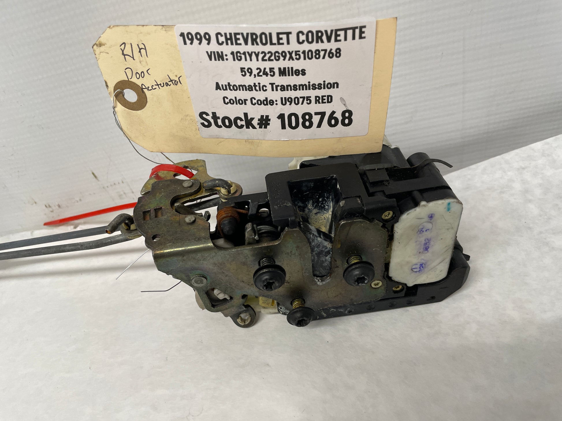 1999 Chevy C5 Corvette RH Passenger Door Lock Latch Actuator OEM - Day's Parts Yard