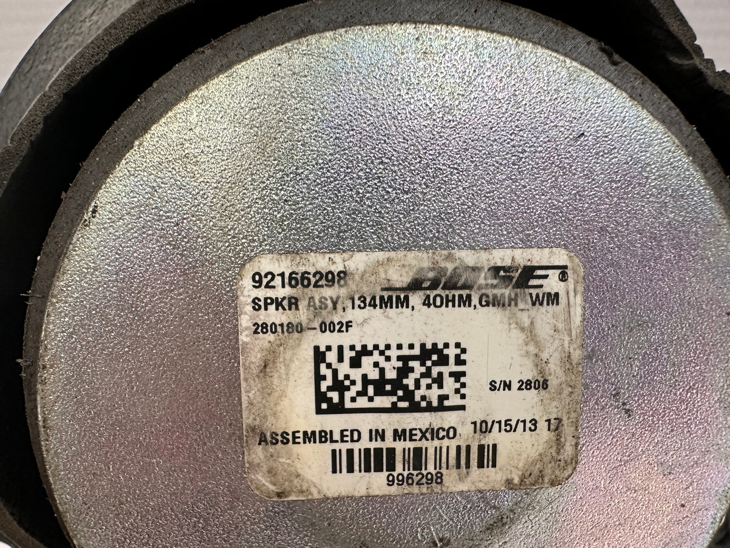 2014 Chevy SS Sedan Rear LH Driver Door Speaker OEM