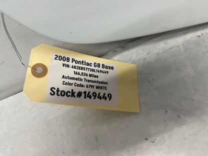 2008 Pontiac G8 Base Trunk Deck Lid Spoiler Wing OEM White - Day's Parts Yard