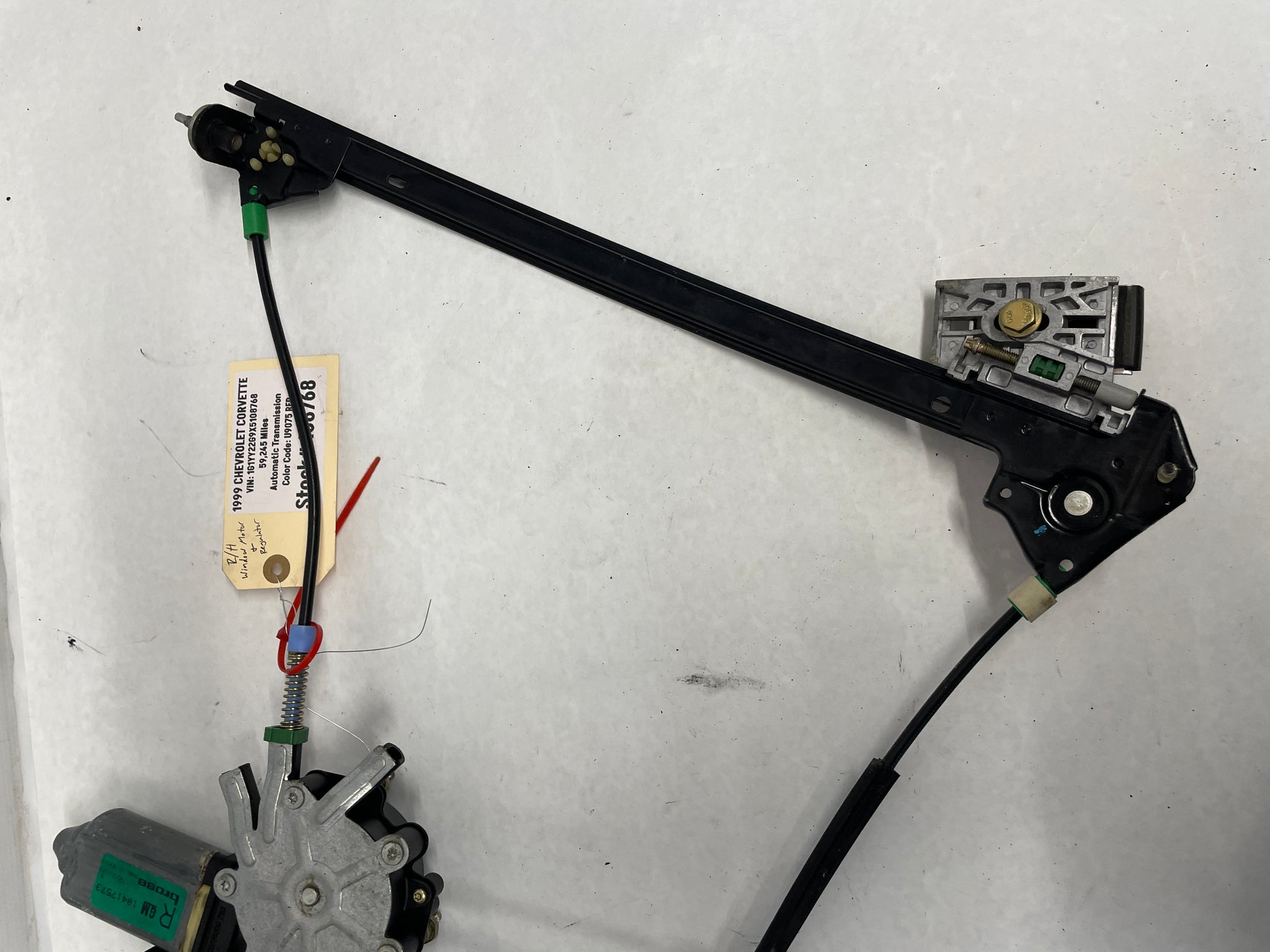 1999 Chevy C5 Corvette RH Passenger Window Regulator w/ Motor OEM - Day's Parts Yard