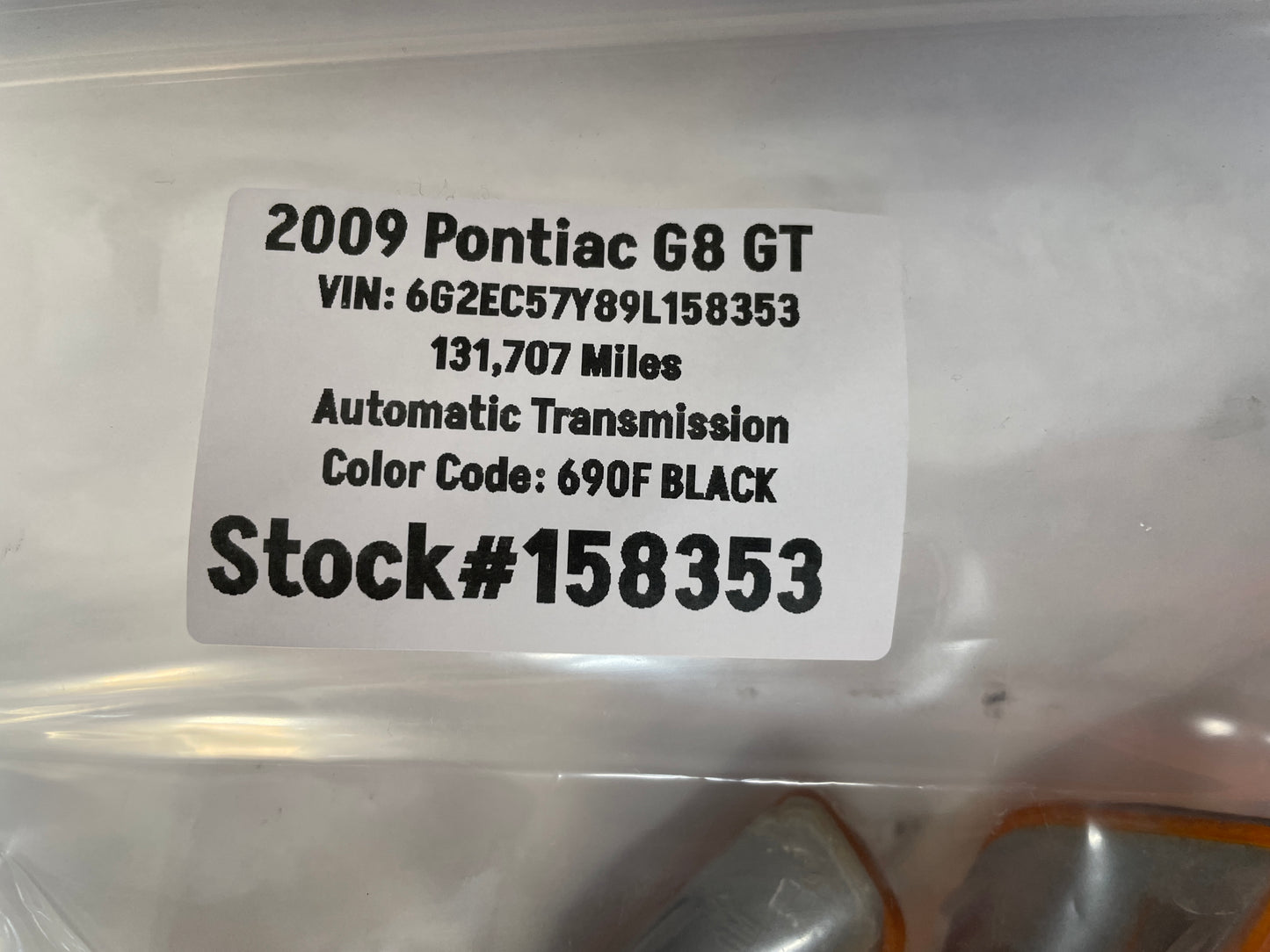 2009 Pontiac G8 GT LH Driver Fog Light Lamp OEM