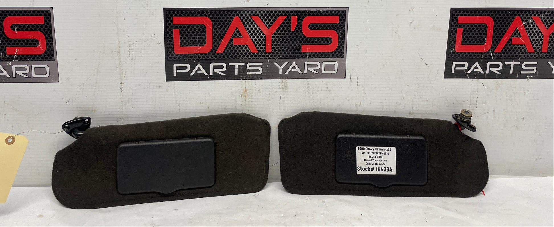 2000 Chevy Camaro Z28 RH & LH Sunvisors Black OEM - Day's Parts Yard