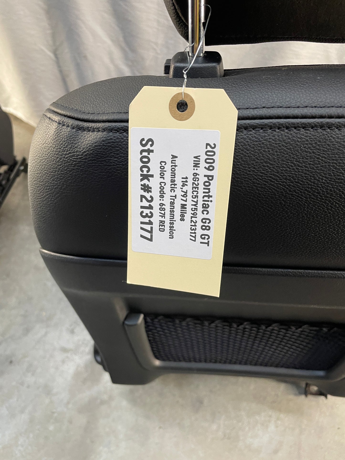 2009 Pontiac G8 GT Seats Front & Rear Black Leather OEM