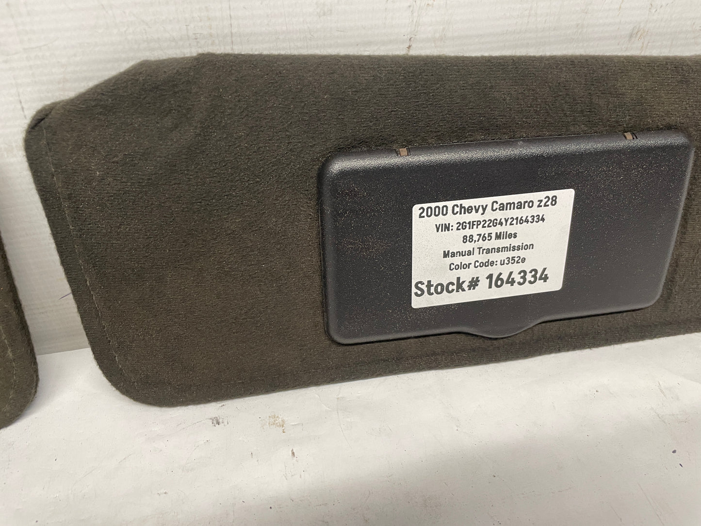 2000 Chevy Camaro Z28 RH & LH Sunvisors Black OEM - Day's Parts Yard