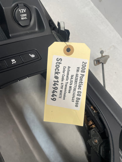 2008 Pontiac G8 Center Console Armrest w/ Shifter OEM - Day's Parts Yard