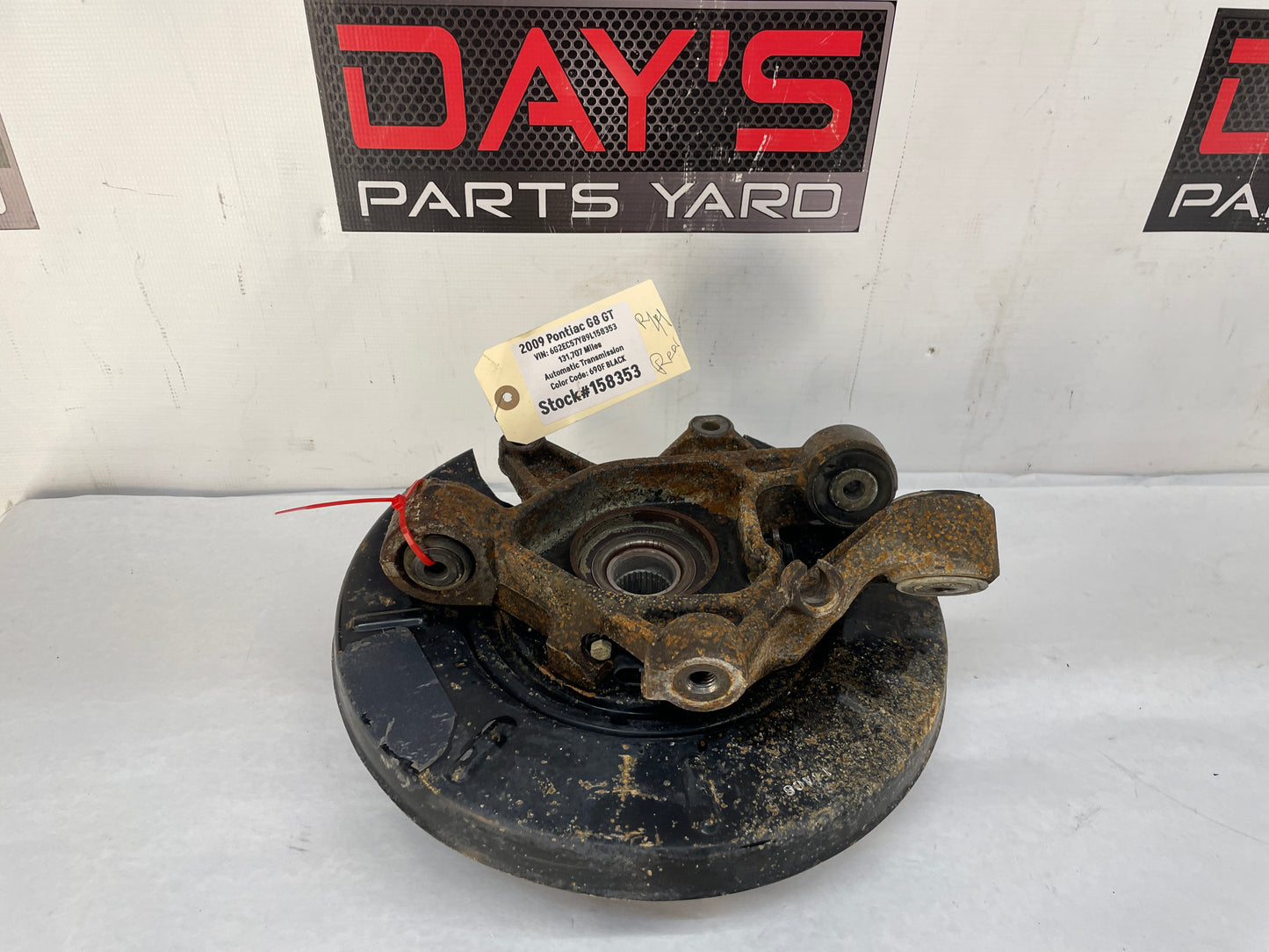 2009 Pontiac G8 GT RH Passenger Rear Suspension Spindle Hub Knuckle Wheel Bearing OEM