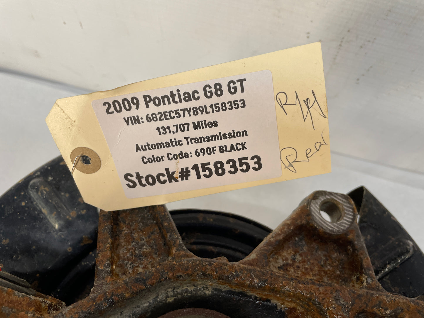 2009 Pontiac G8 GT RH Passenger Rear Suspension Spindle Hub Knuckle Wheel Bearing OEM
