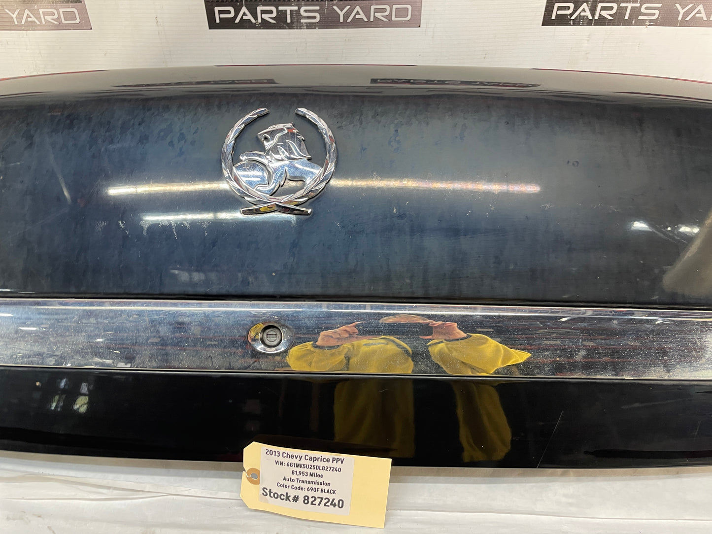2013 Chevy Caprice PPV Trunk Deck Lid Black OEM