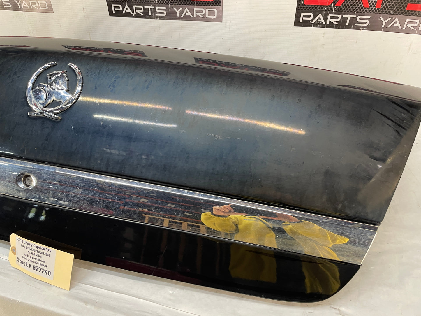 2013 Chevy Caprice PPV Trunk Deck Lid Black OEM
