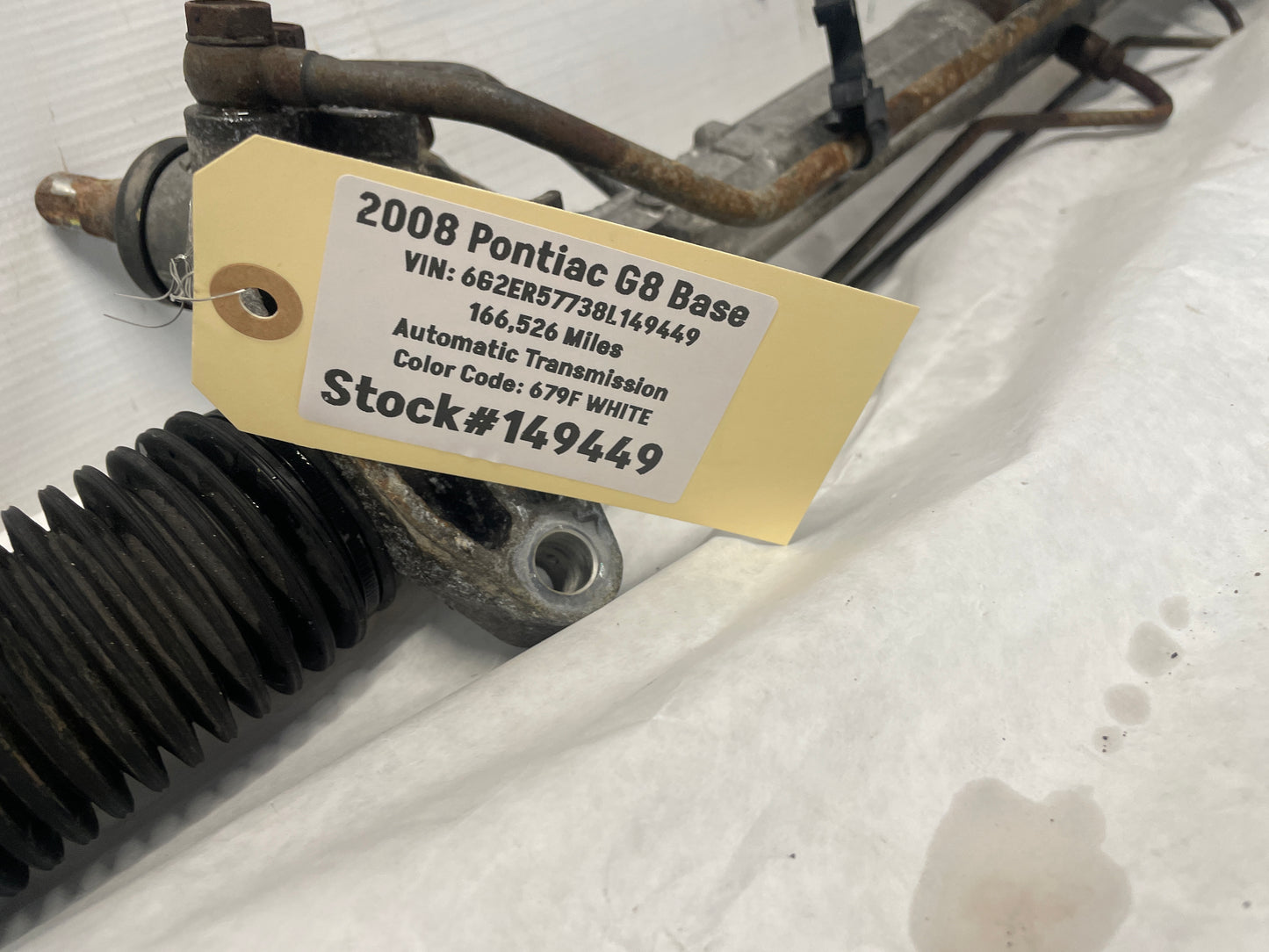 2008 Pontiac G8 Base Power Steering Rack and Pinion OEM - Day's Parts Yard