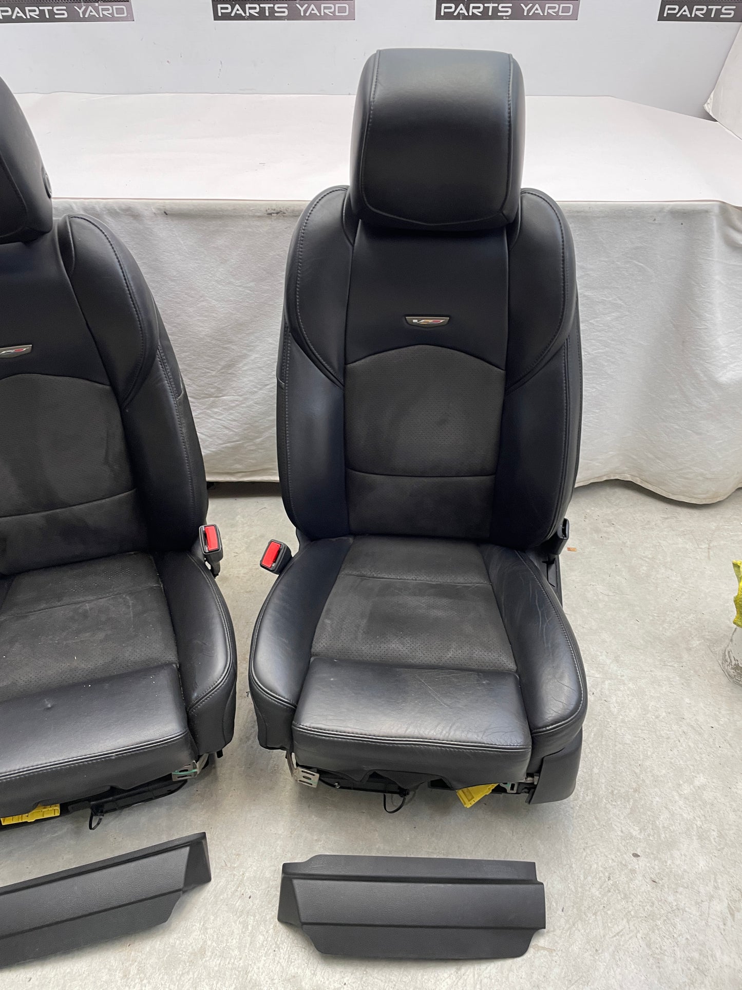 2018 Cadillac CTS-V Front Black Leather Suede Seats OEM