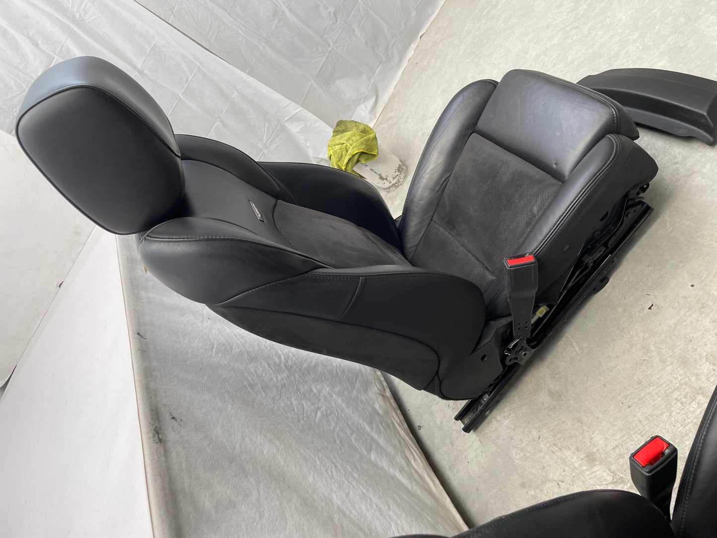 2018 Cadillac CTS-V Front Black Leather Suede Seats OEM