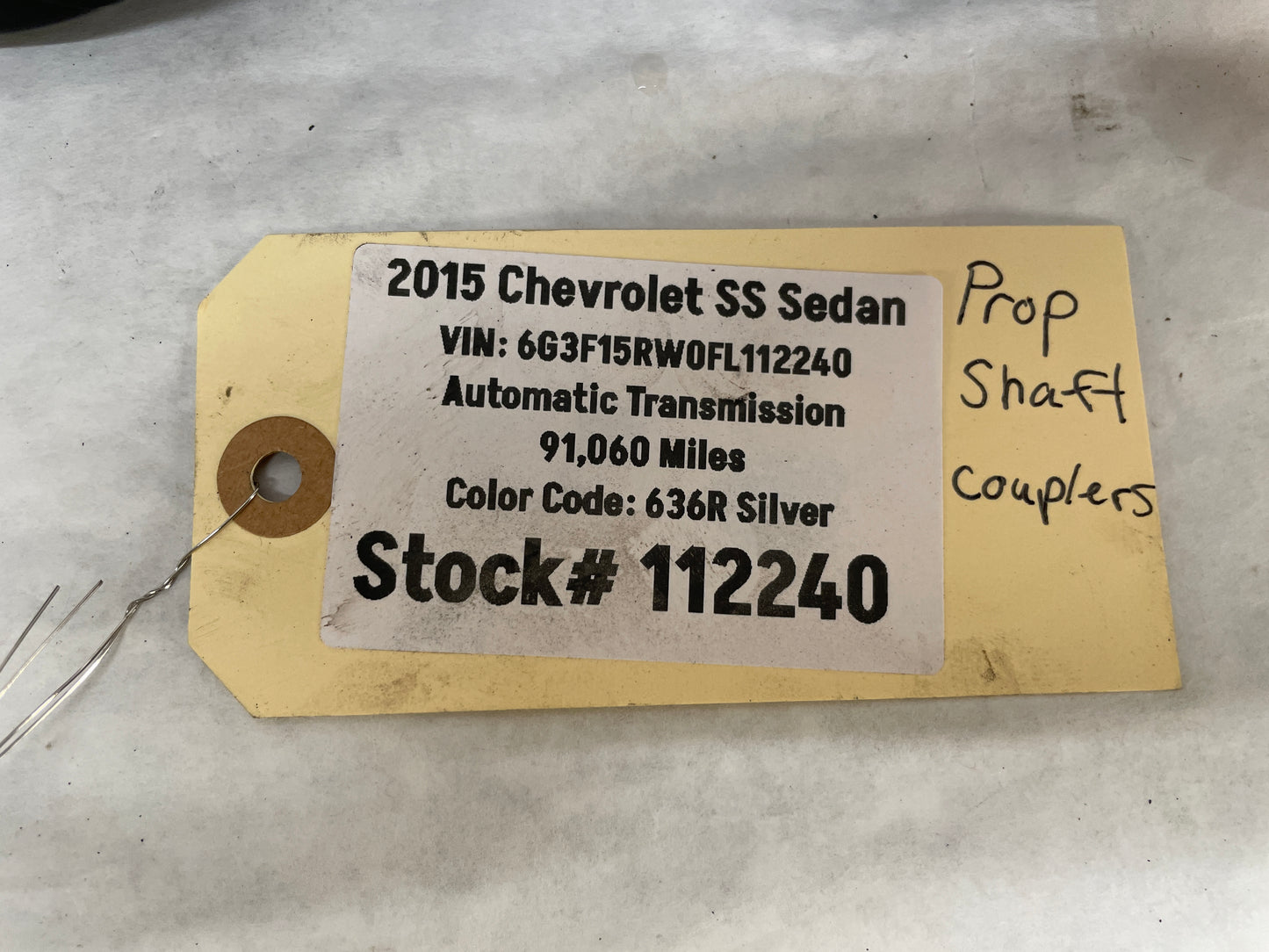 2015 Chevy SS Sedan Driveshaft Drive Shaft Couplers Isolators OEM