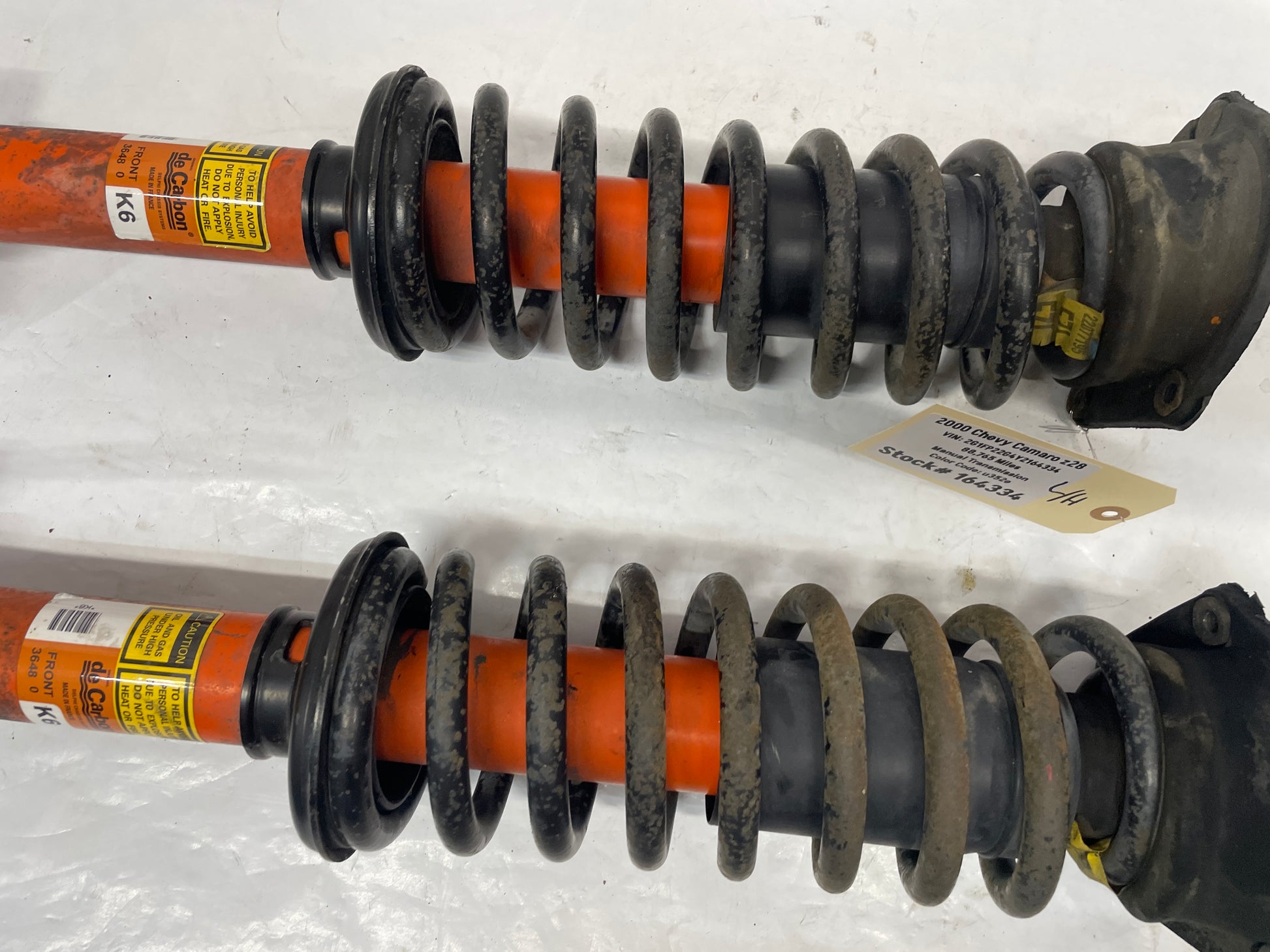 2000 Chevy Camaro Z28 RH & LH De Carbon Front Suspension Struts OEM - Day's Parts Yard