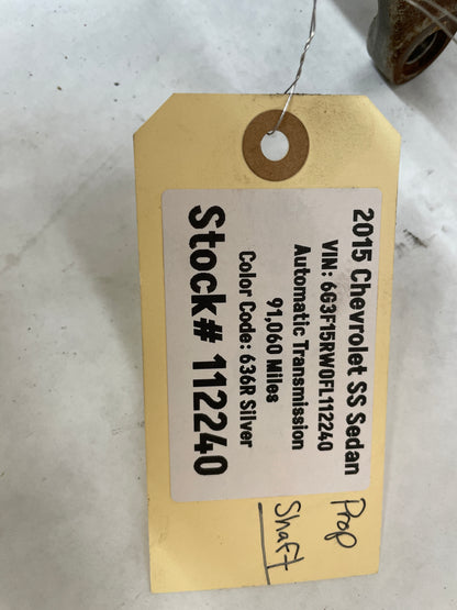 2015 Chevy SS Sedan Automatic Driveshaft Drive Shaft Propeller OEM