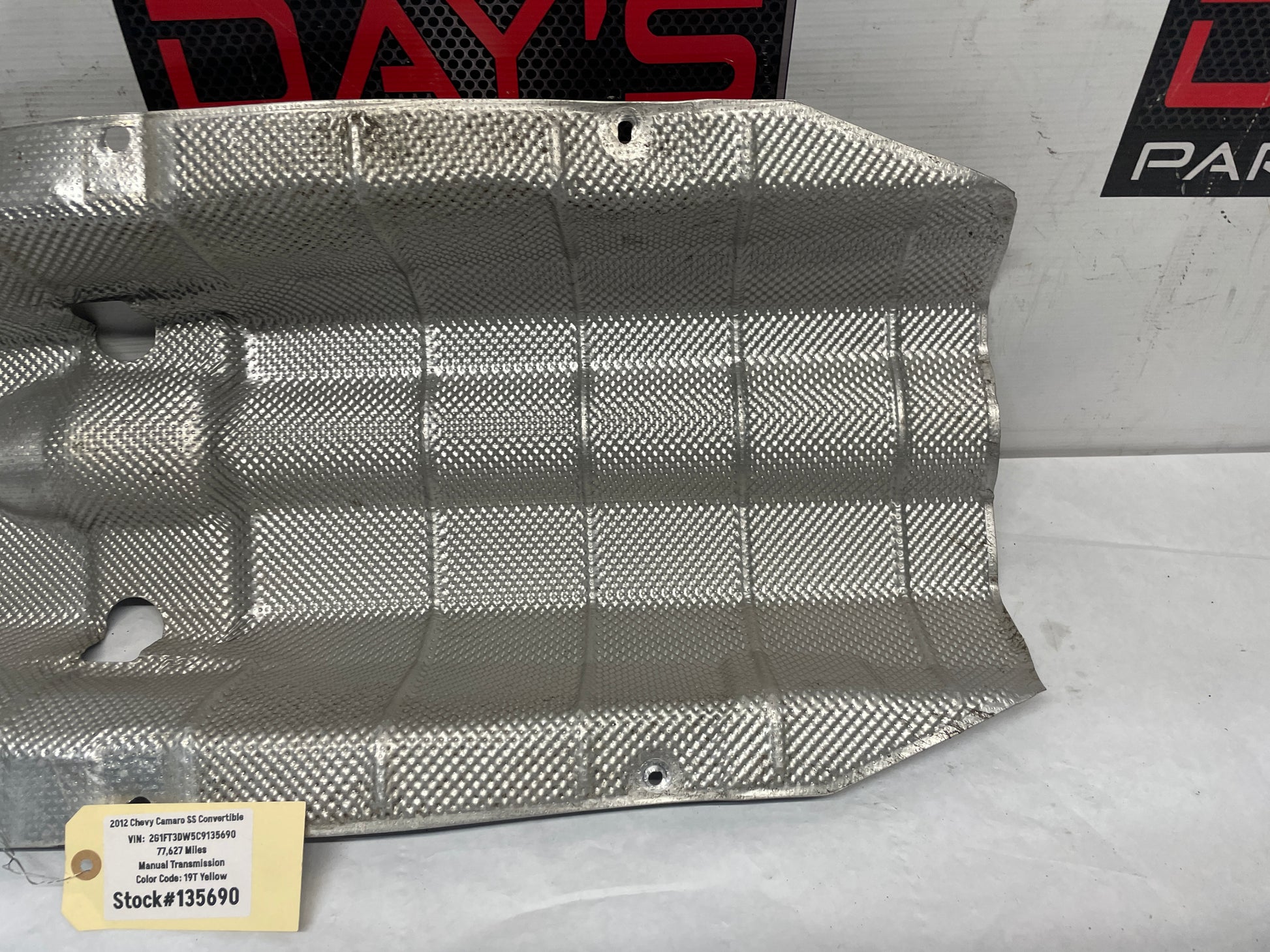 2012 Chevy Camaro SS Transmission Tunnel Exhaust Heat Shield OEM - Day's Parts Yard