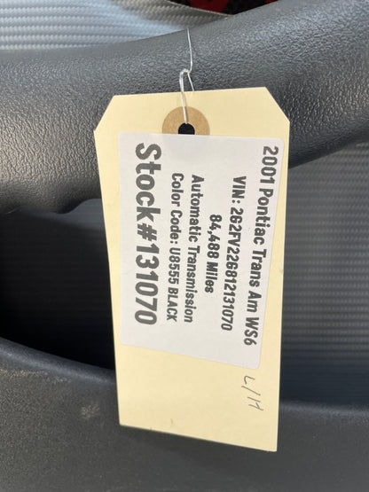 2001 Pontiac Trans AM WS6 RH & LH Front Interior Door Panels OEM