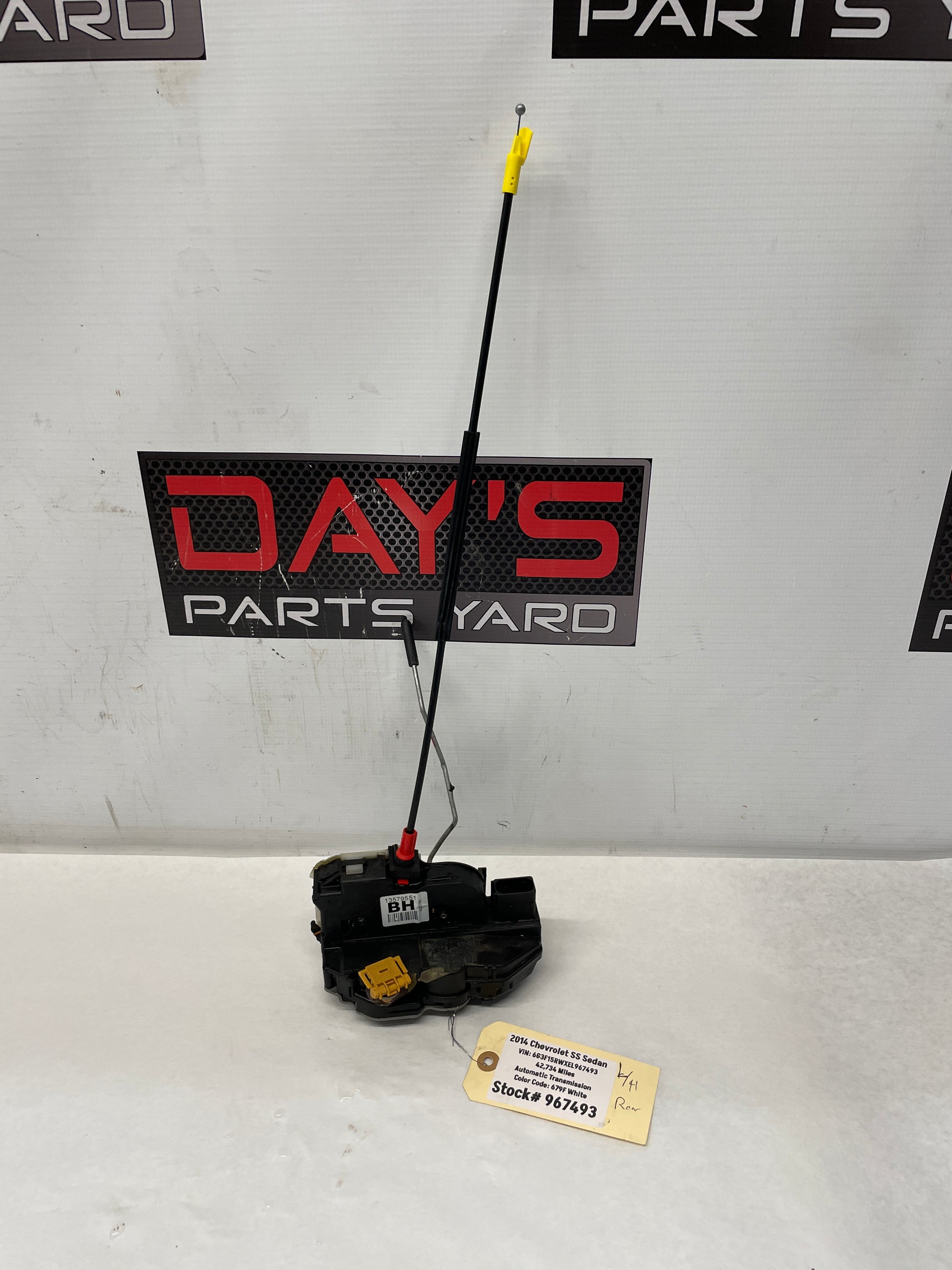 2014 Chevrolet SS Sedan LH Driver Rear Door Lock Actuator OEM - Day's Parts Yard