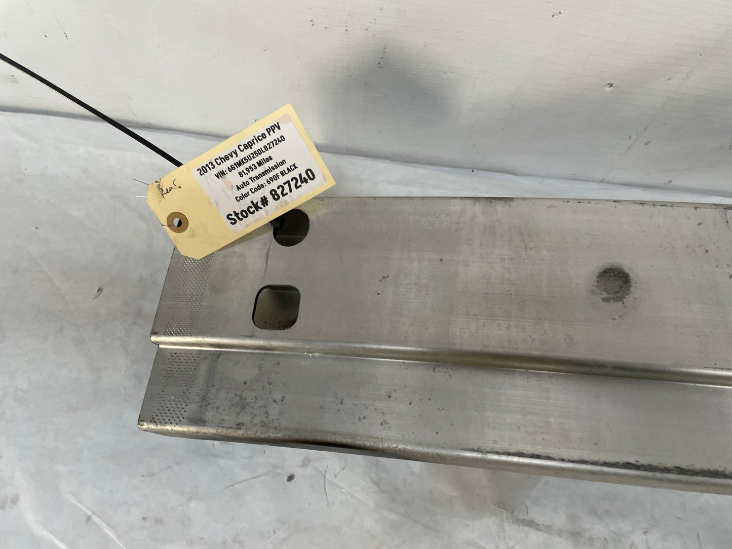 2013 Chevy Caprice PPV Rear Bumper Impact Reinforcement Bar OEM