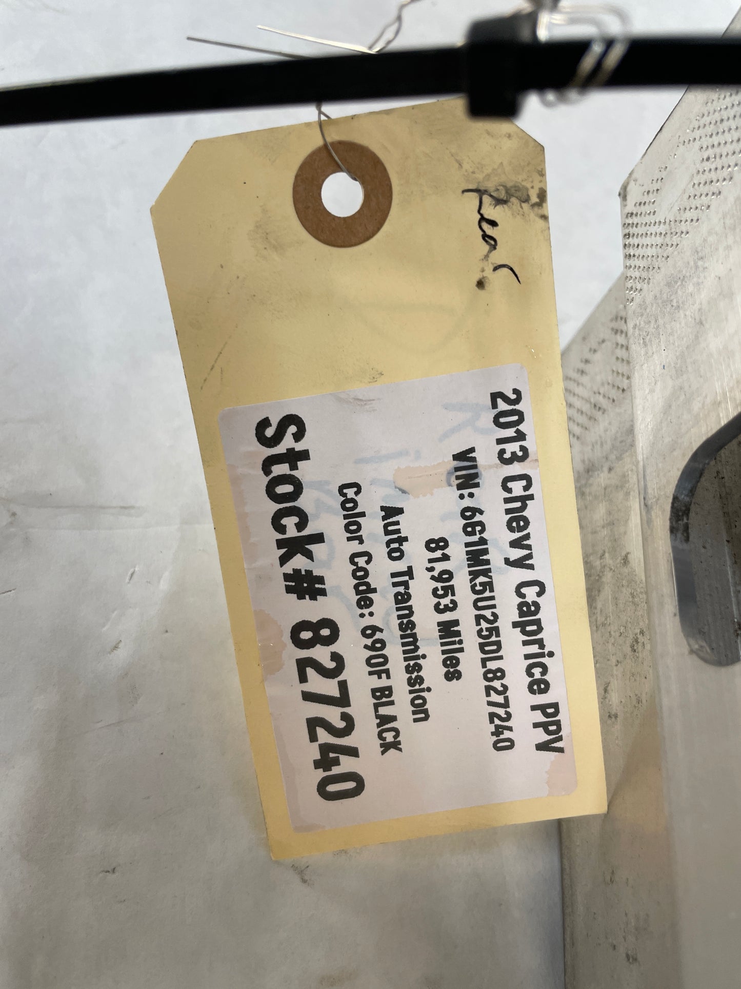 2013 Chevy Caprice PPV Rear Bumper Impact Reinforcement Bar OEM