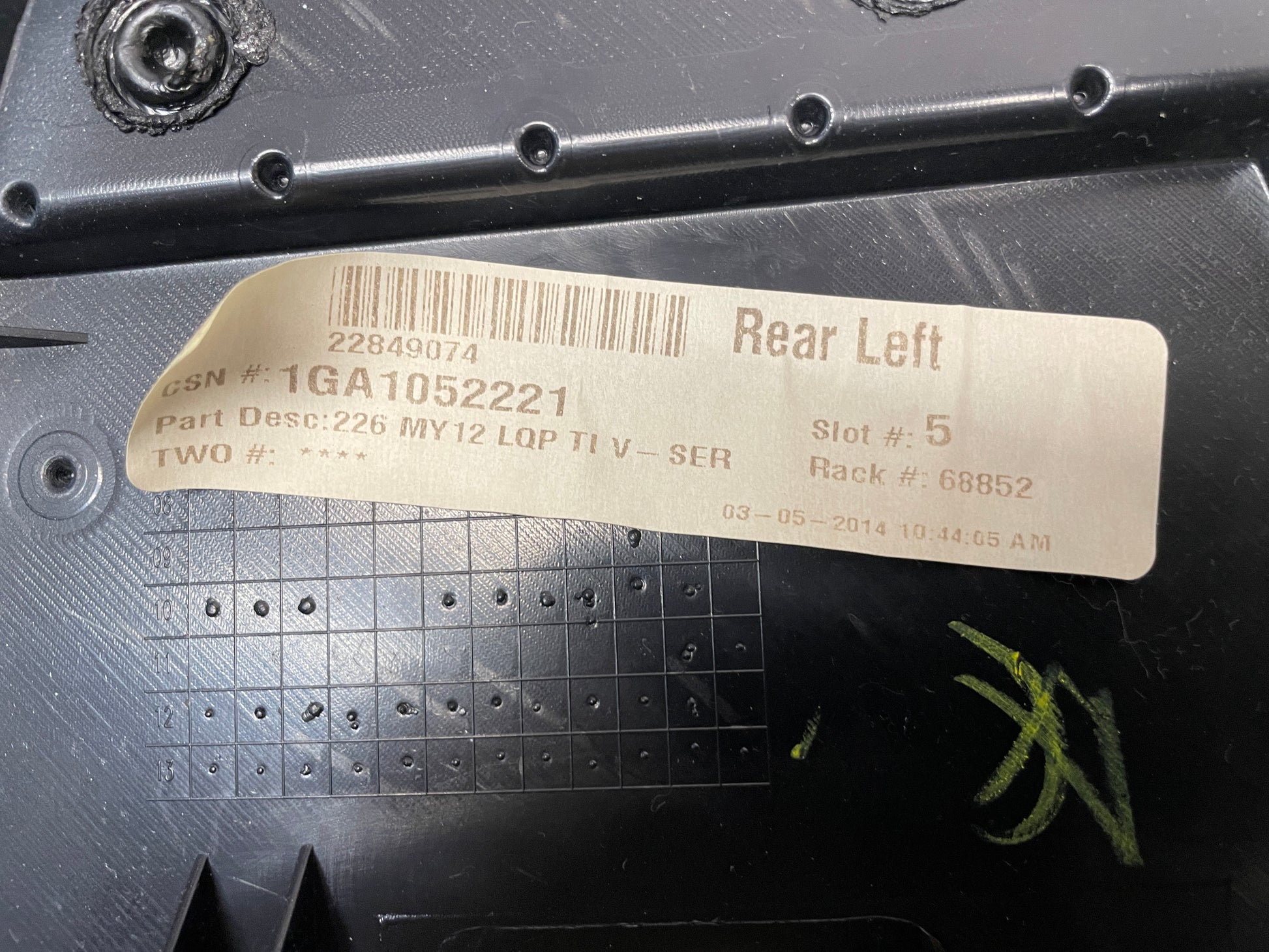 2014 Cadillac CTS-V Coupe LH Driver Rear  Quarter Door Panel Titanium OEM - Day's Parts Yard