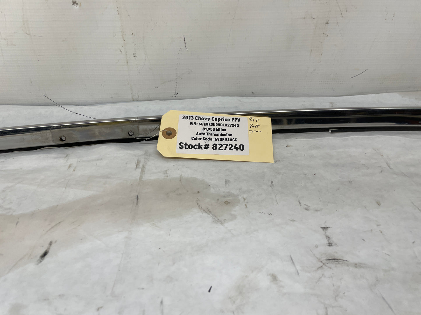 2013 Chevy Caprice PPV RH Passenger Door Roof Opening Frame Reveal Molding Trim OEM