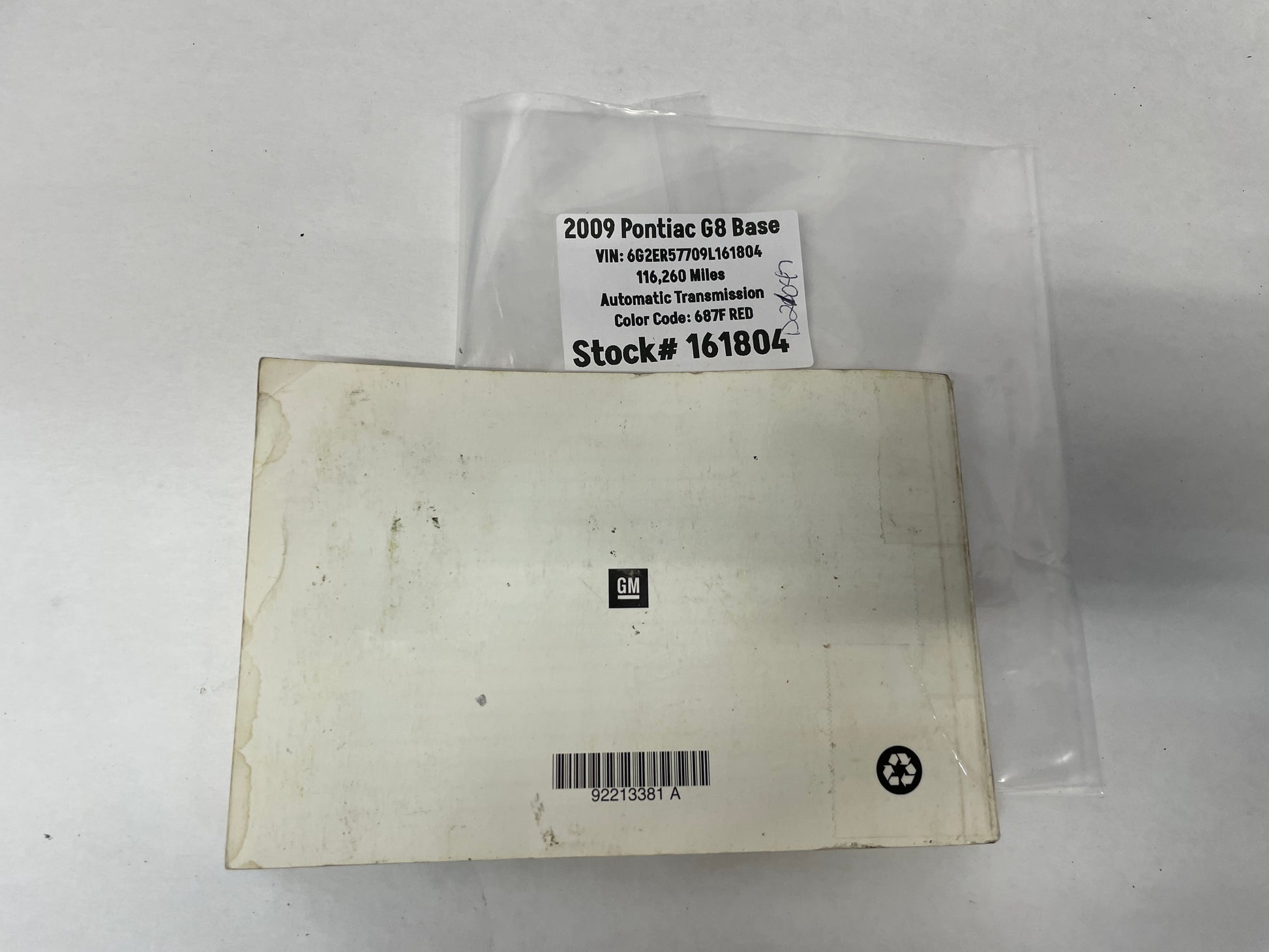 2009 Pontiac G8 Base Owners Manual Book Booklet OEM - Day's Parts Yard