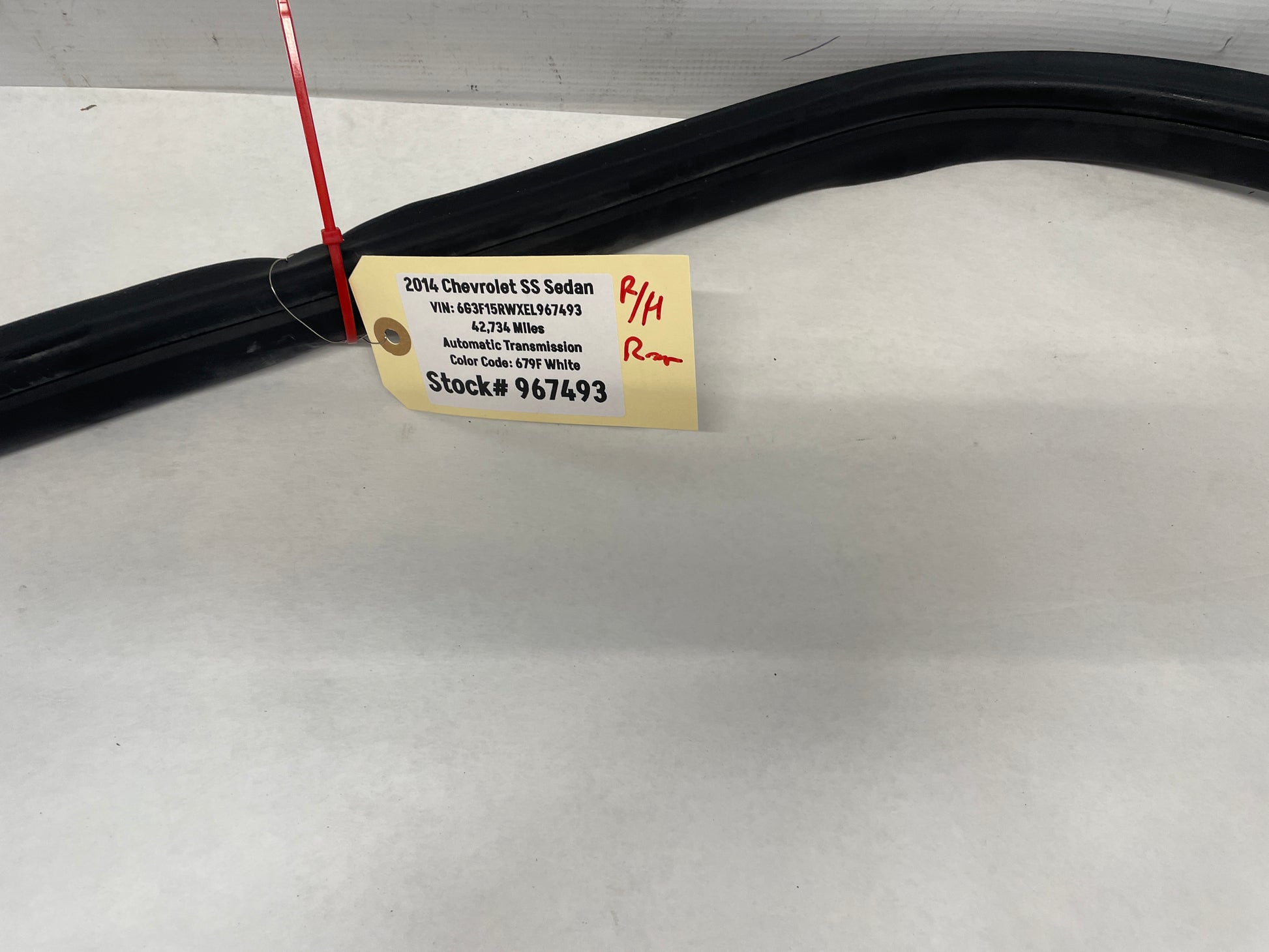 2014 Chevy SS Sedan RH Passenger Rear Door Weather Strip Rubber Seal OEM - Day's Parts Yard
