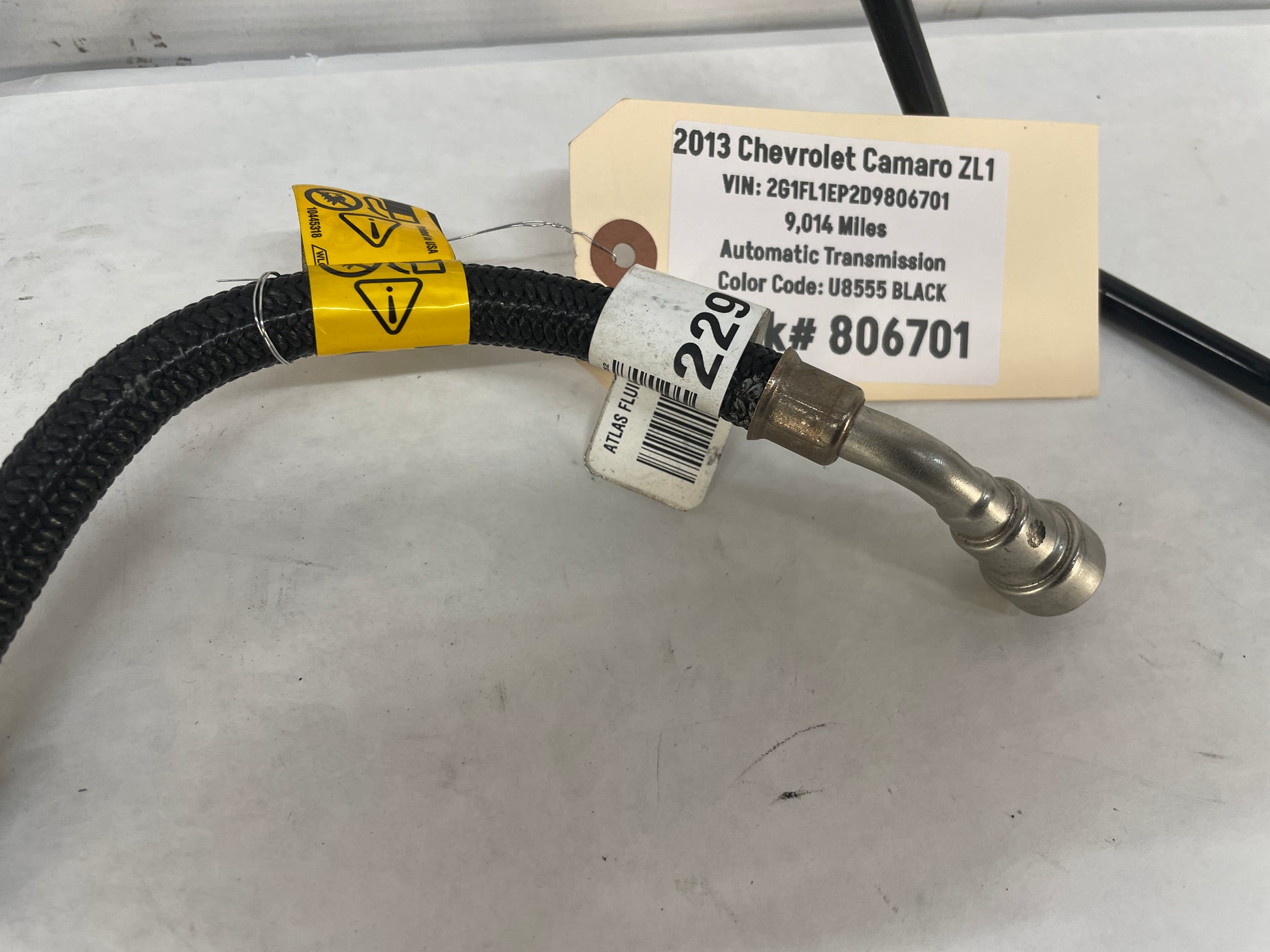 2013 Chevy Camaro ZL1 Fuel Rail EVAP Feed Hose Line Tube OEM - Day's Parts Yard