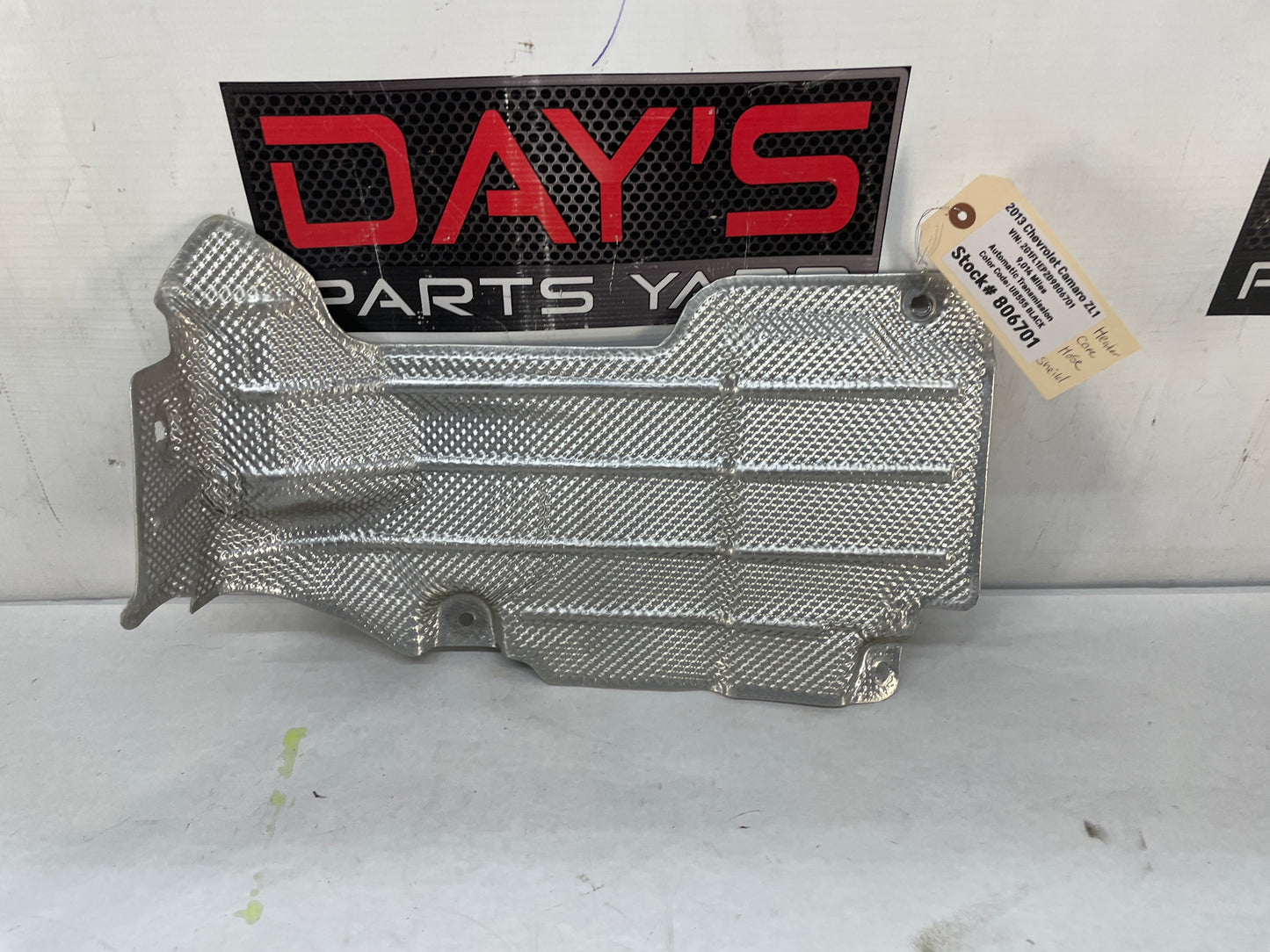 2013 Chevy Camaro ZL1 Heater Core Hose Heat Shield OEM - Day's Parts Yard