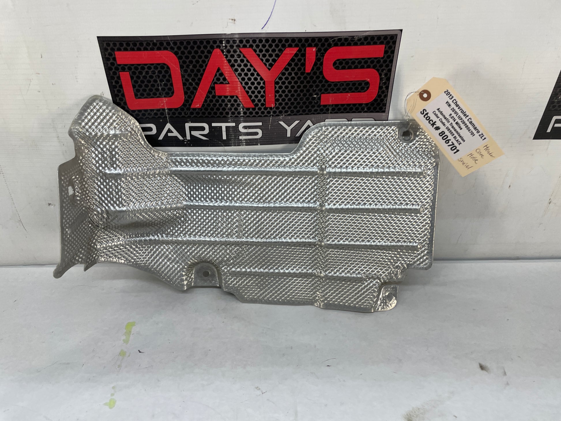 2013 Chevy Camaro ZL1 Heater Core Hose Heat Shield OEM - Day's Parts Yard