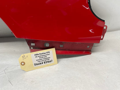2006 Pontiac GTO LH Driver Front Fender Red OEM - Day's Parts Yard