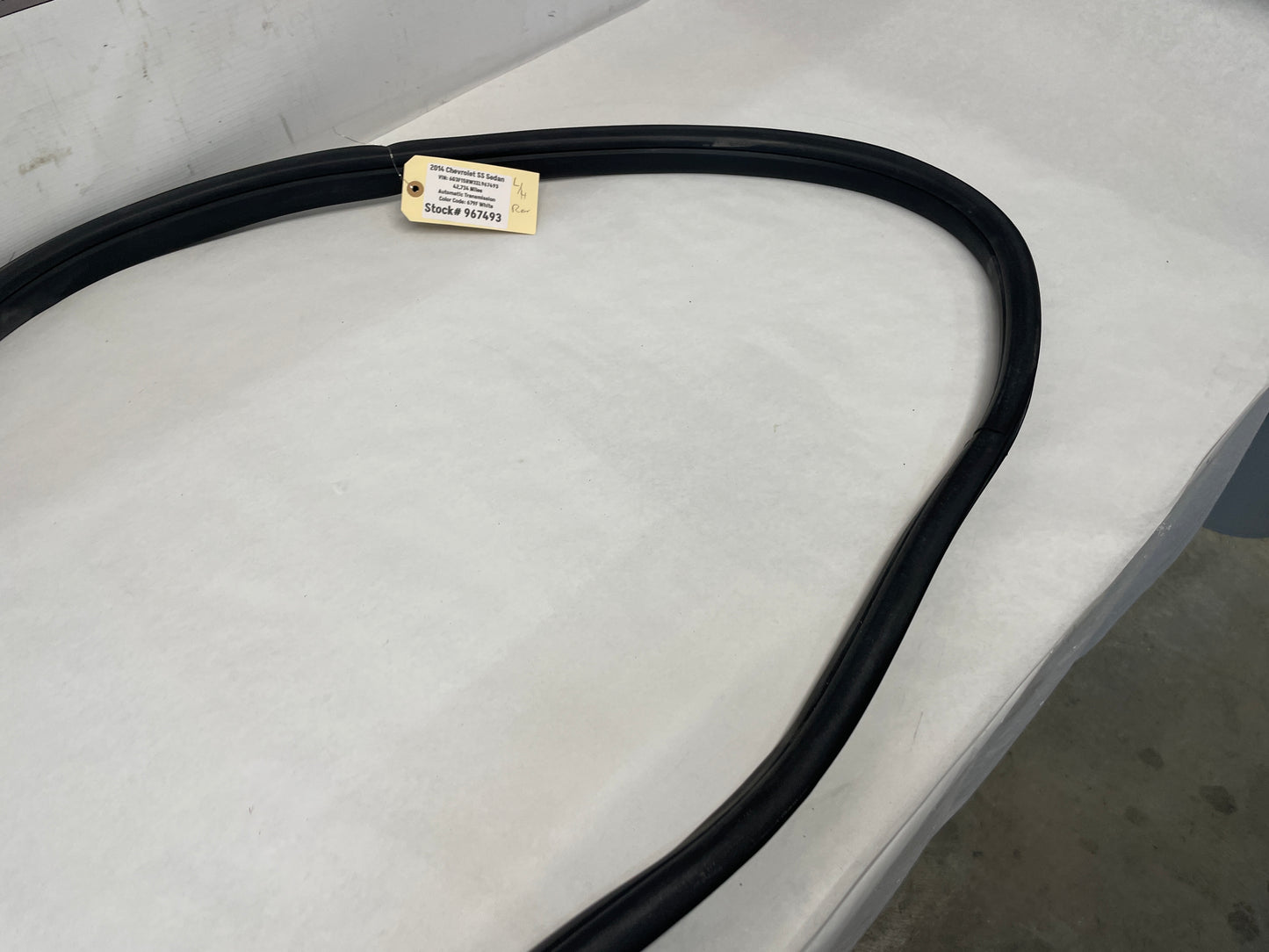 2014 Chevy SS Sedan LH Driver Rear Door Weather Strip Rubber Seal OEM - Day's Parts Yard