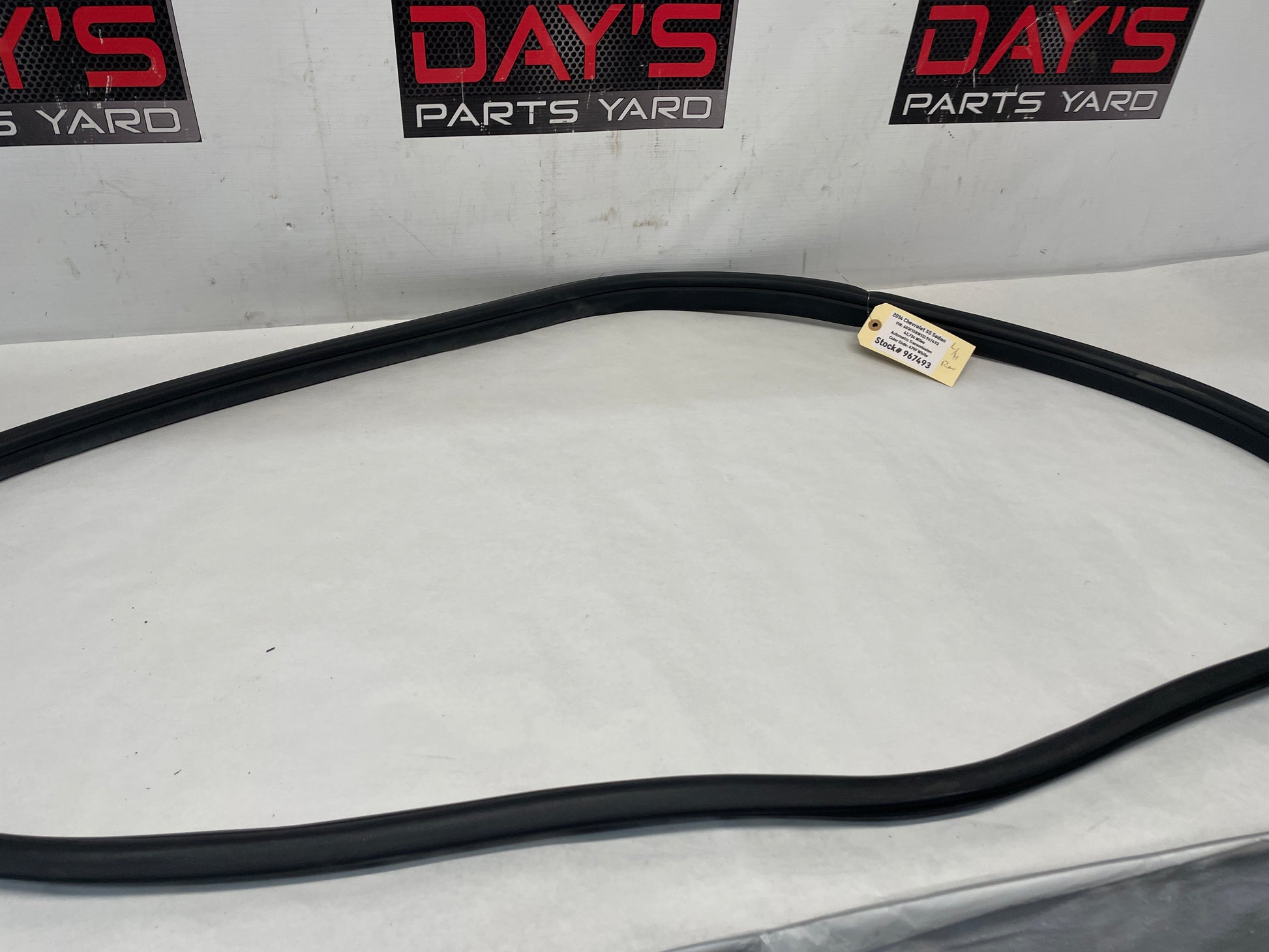 2014 Chevy SS Sedan LH Driver Rear Door Weather Strip Rubber Seal OEM - Day's Parts Yard