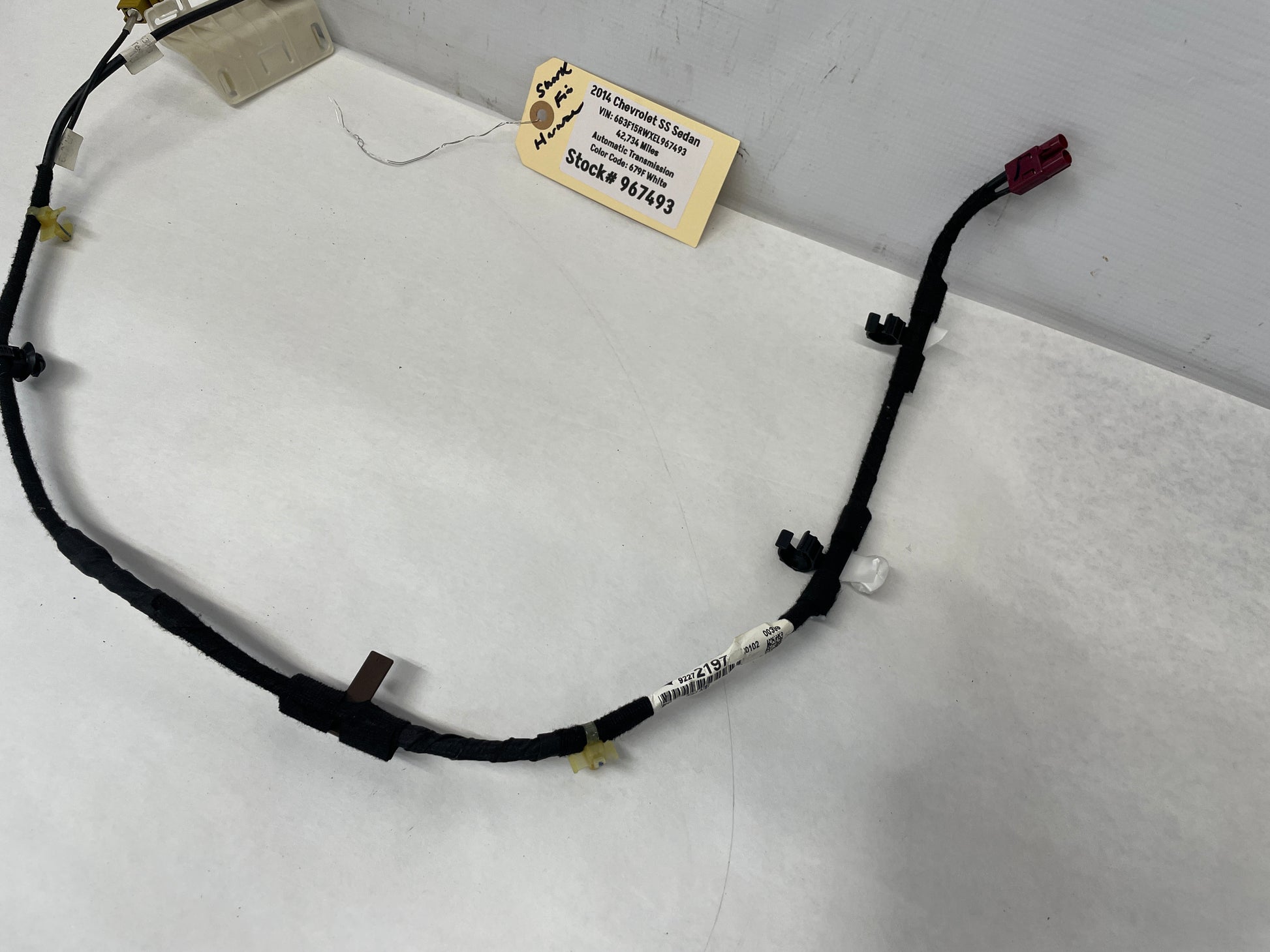 2014 Chevy SS Sedan Shark Fin Antenna Wire Wiring Harness Cable OEM - Day's Parts Yard