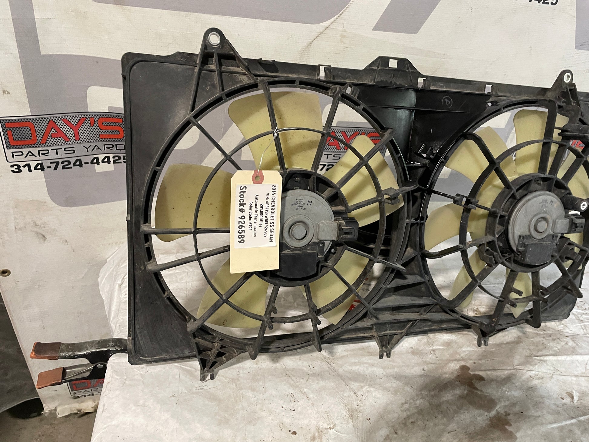 2014 Chevy SS Sedan Radiator Dual Electric Coolant Cooling Fan OEM - Day's Parts Yard