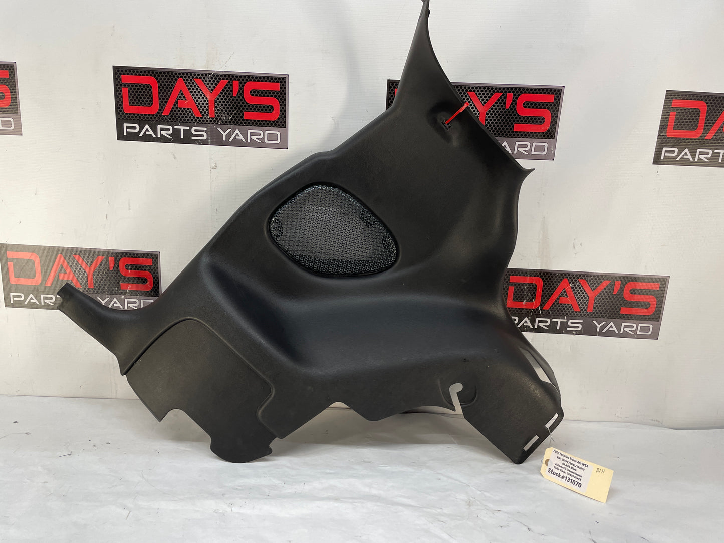 2001 Pontiac Trans AM WS6 RH Passenger Rear Interior Quarter Trim Panel Ebony Black OEM