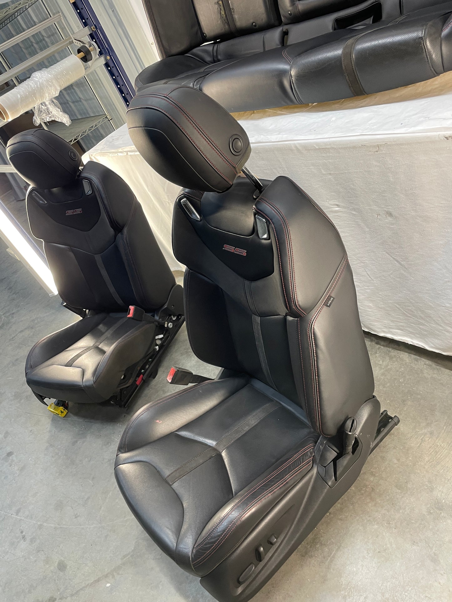 2015 Chevy SS Sedan Seats Fronts and Rears Black Leather Alcantara Suede OEM