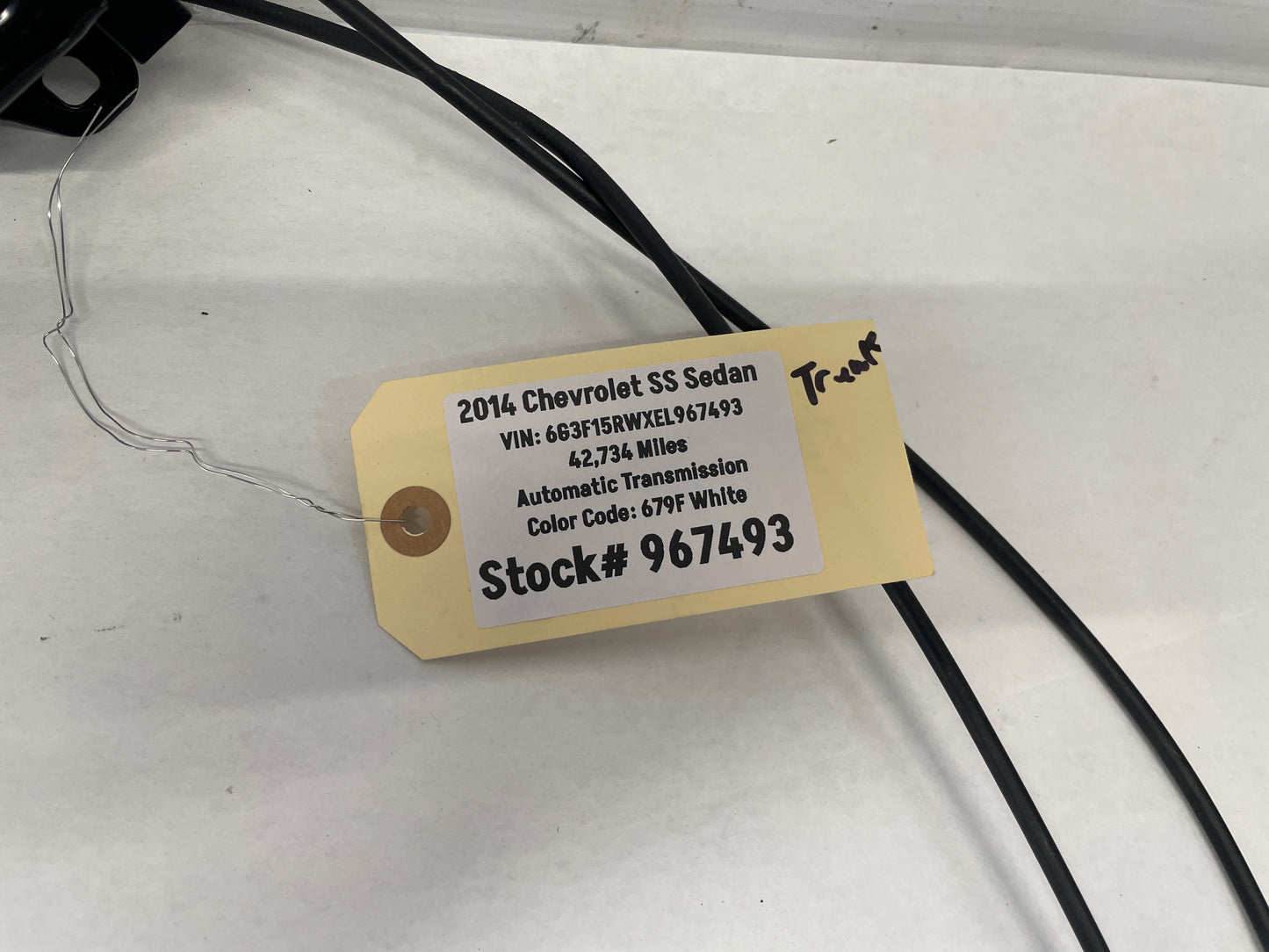 2014 Chevy SS Sedan Trunk Deck Lid Latch Actuator w/ Cable OEM - Day's Parts Yard